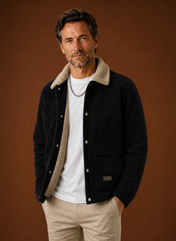 Chaqueta de Invierno para Hombre de Pana con Forro de Sherpa | Areleon