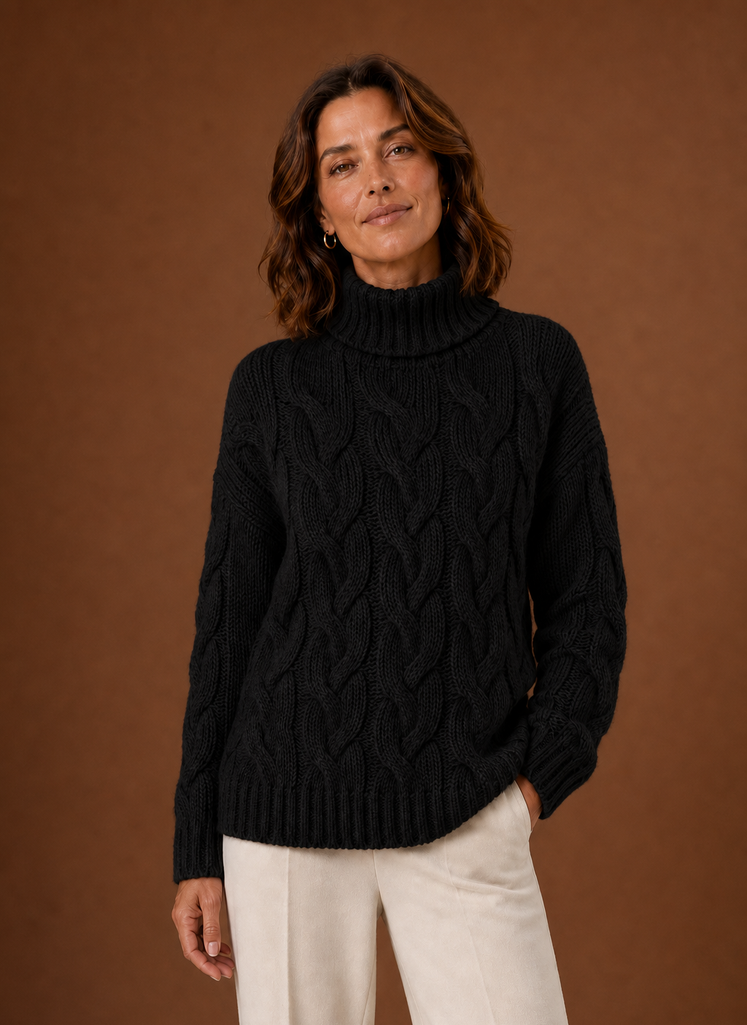 Suéter de Punto Trenzado para Mujer - Prenda de Punto Tipo Pullover | Areleon