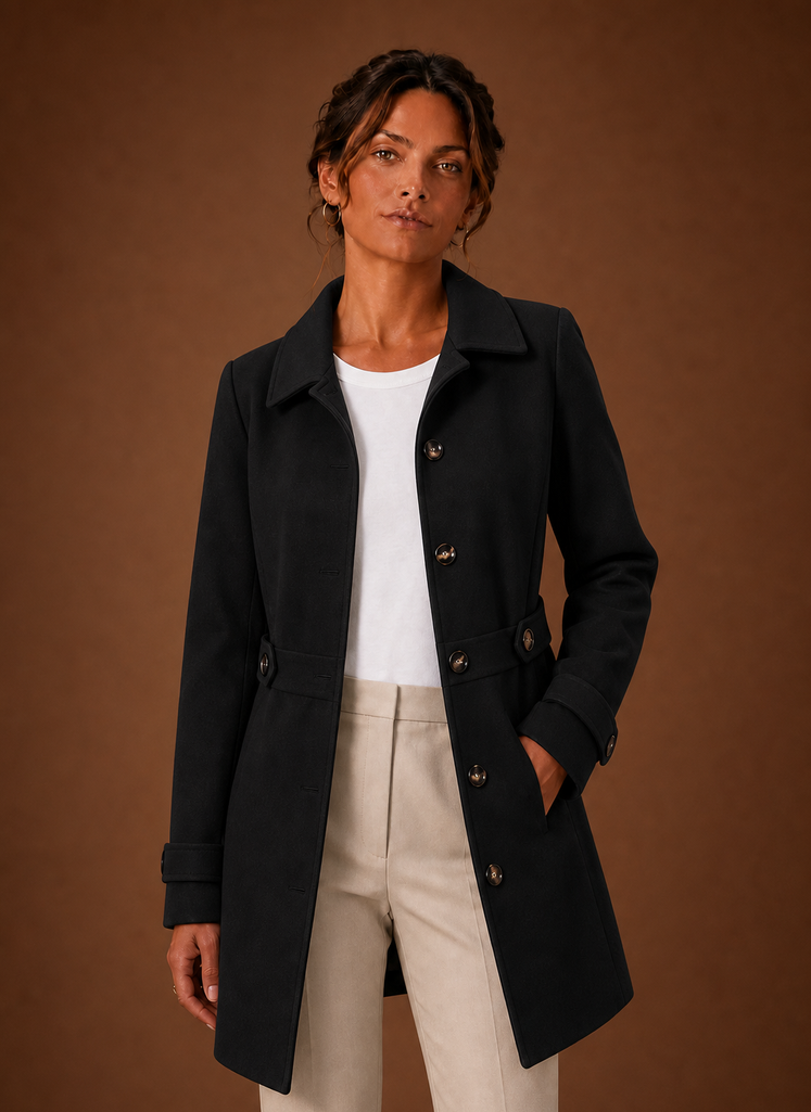 Abrigo Trench para Mujeres - Chaqueta de Largo Medio con Botones | Areleon