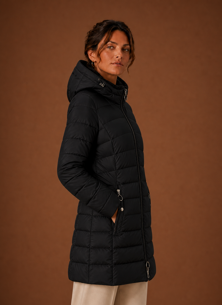 Abrigo Largo de Puffer para Mujeres - Abrigo de Invierno con Capucha y Forro de Piel Sintética | Areleon