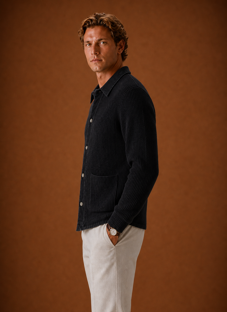 Cardigan de Punto para Hombre - Suéter de Mezclilla con Botones | Areleon