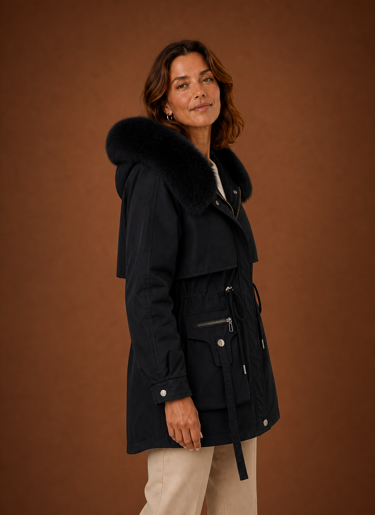 Chaqueta Parka para Mujer - Abrigo de Invierno con Capucha de Piel Sintética | Areleon