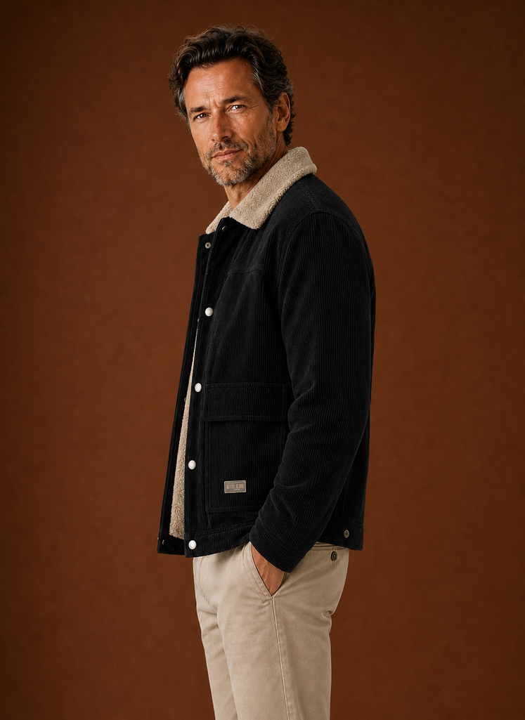 Chaqueta de Invierno para Hombre de Pana con Forro de Sherpa | Areleon