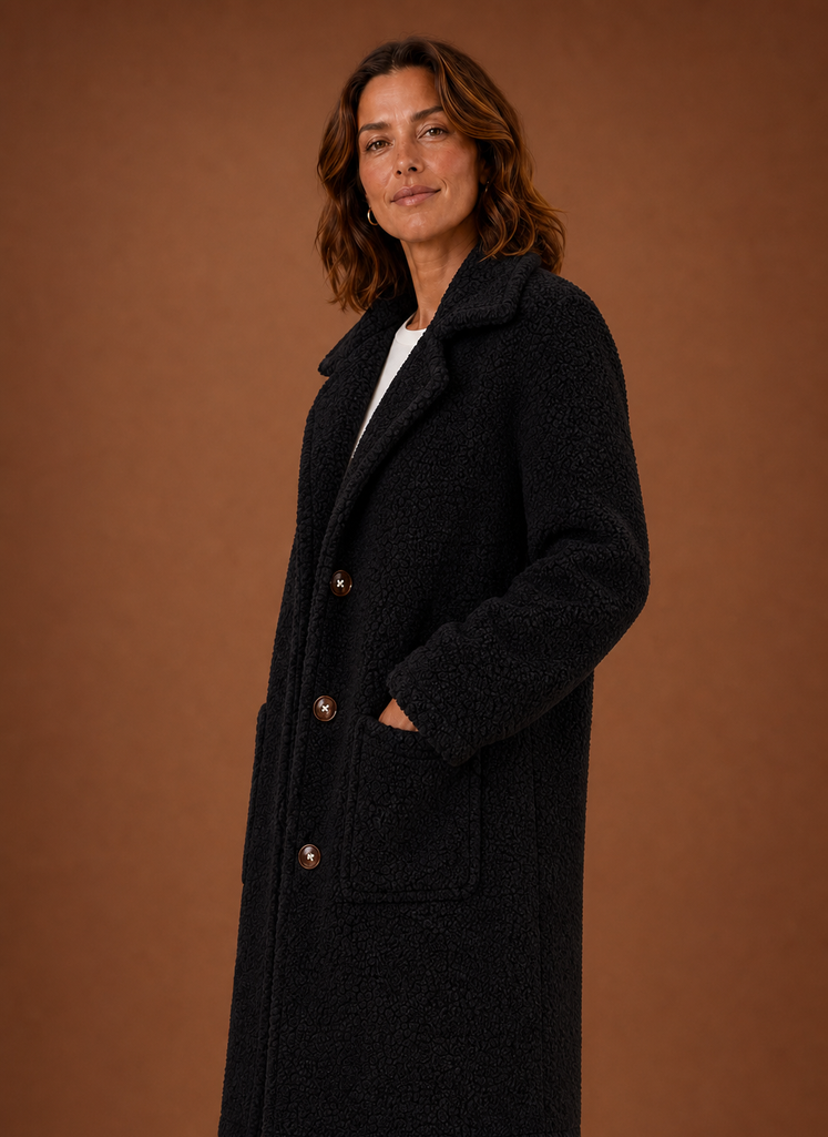 Abrigo de Teddy para Mujer - Abrigo de Invierno Largo de Doble Botonadura | Areleon