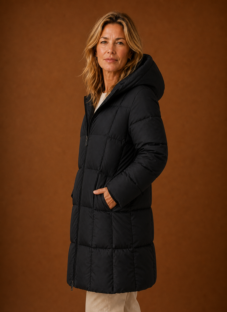 Chaqueta Acolchada para Mujeres - Abrigo Largo con Capucha para Invierno | Areleon
