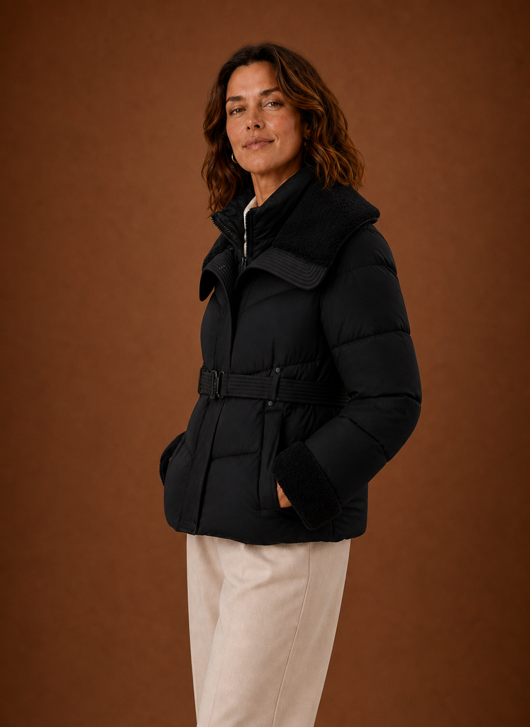 Chaqueta de Plumas para Mujeres - Abrigo de Invierno con Cinturón | Areleon