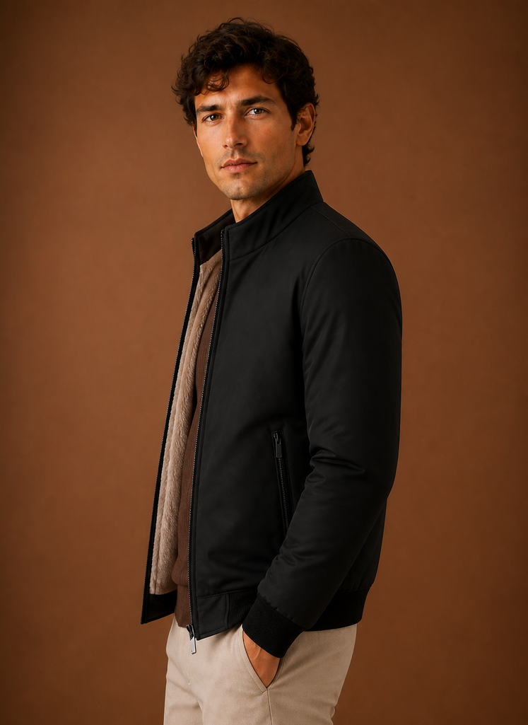 Chaqueta Bomber de Forro Polar Liviana para Hombre | Areleon