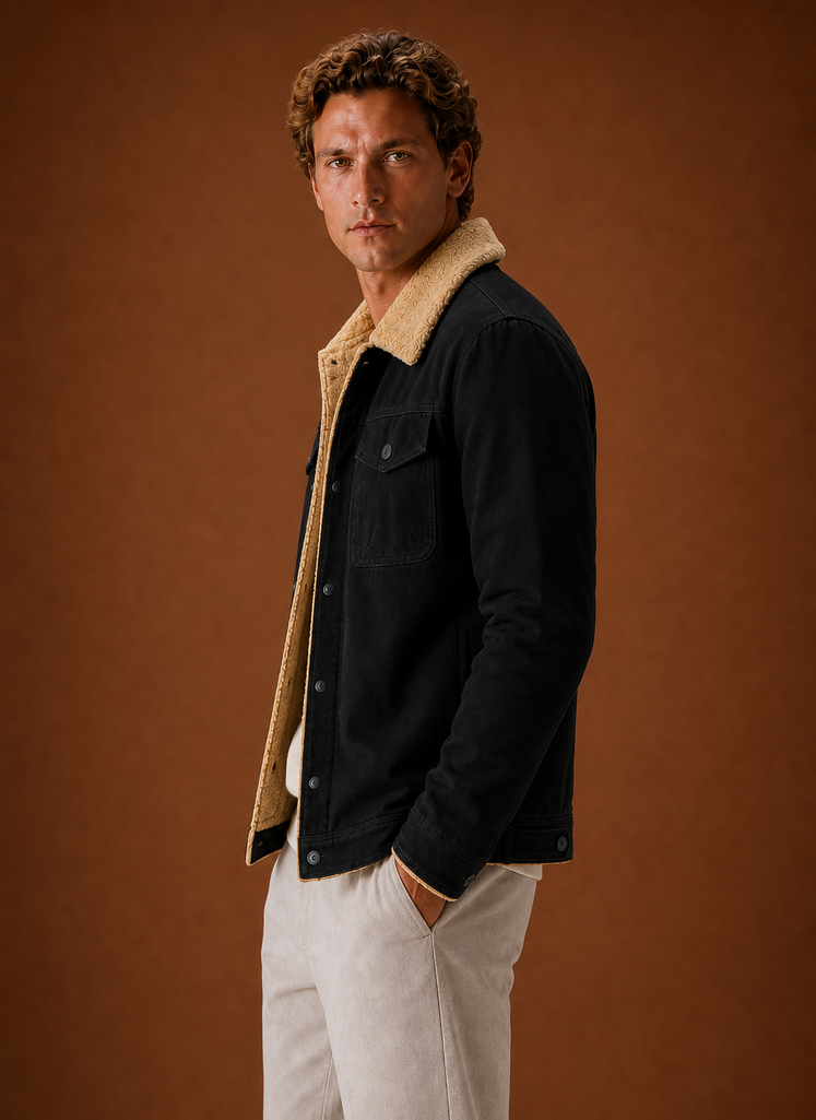 Chaqueta Sherpa para Hombre - Chaqueta Casual con Forro de Forro Polar | Areleon