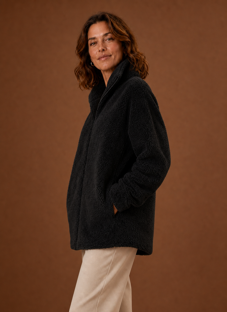 Chaqueta de Invierno con Cremallera de Forro Polar para Mujer | Areleon