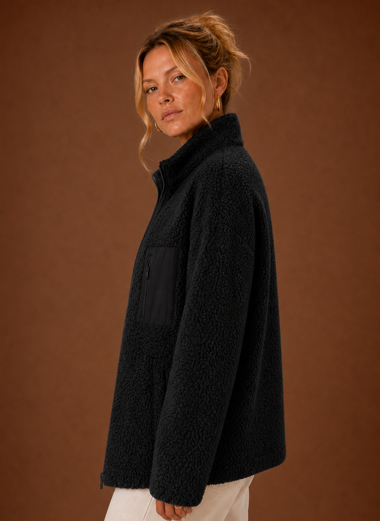 Chaqueta de Forro Polar con Cremallera para Mujer | Areleon