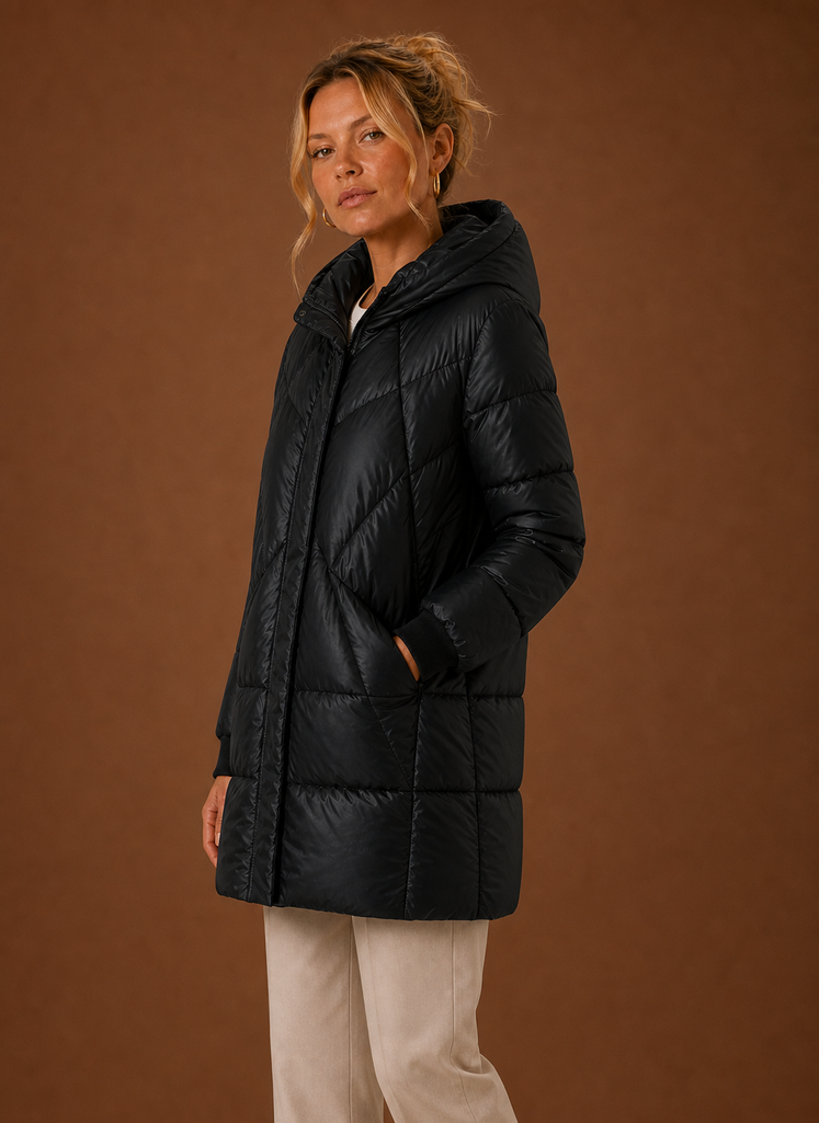 Chaqueta Puffer Larga para Mujer - Abrigo de Invierno con Capucha | Areleon