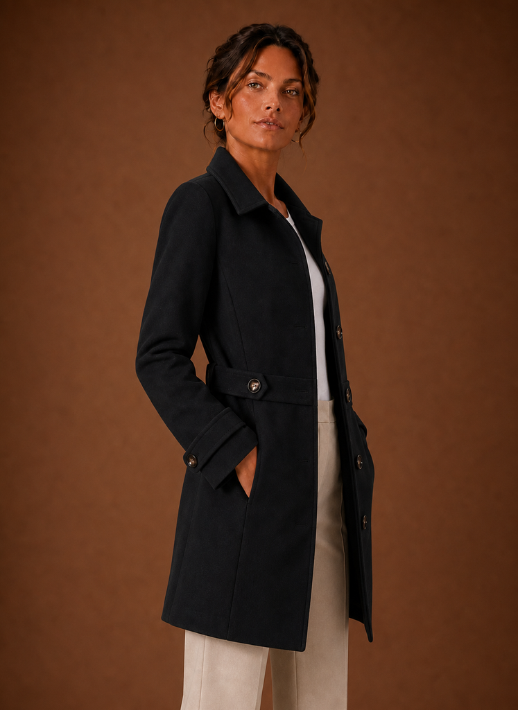 Abrigo Trench para Mujeres - Chaqueta de Largo Medio con Botones | Areleon