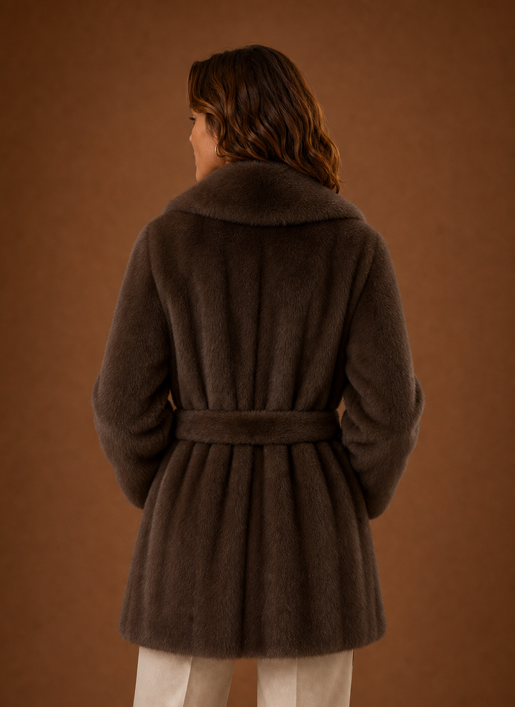 Abrigo Largo con Cinturón para Mujer - Parka de Invierno con Frontal Envolvente | Areleon