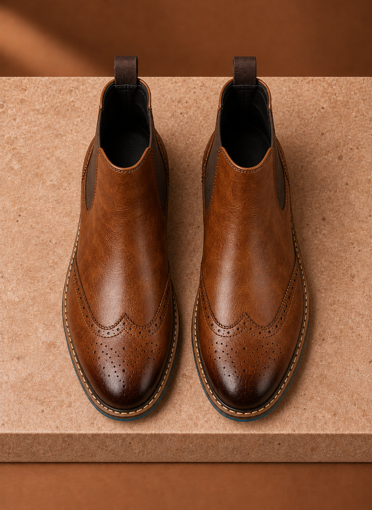 Botas Chelsea para Hombre - Botas de Vestir con Punta Brogue | Areleon