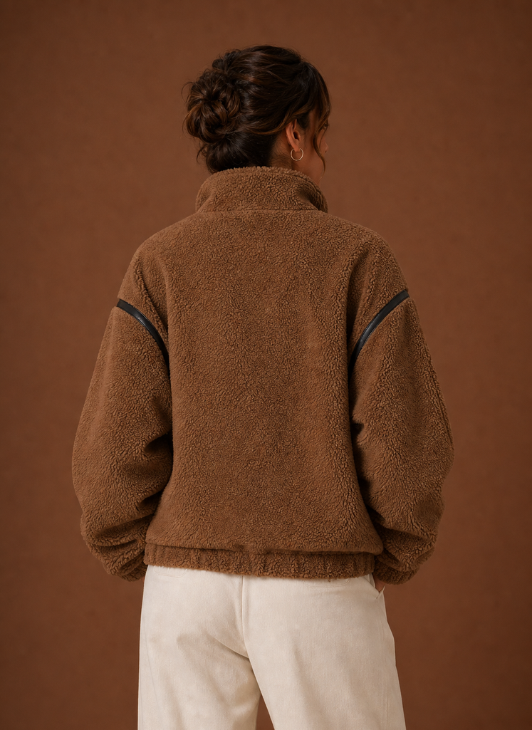 Chaqueta Sherpa para Mujeres - Abrigo de Forro Polar con Cremallera | Areleon