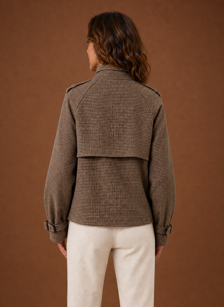 Chaqueta Casual para Mujeres - Chaqueta Cortada con Cuello Tipo Embudo | Areleon