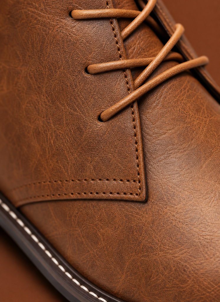 Botas Chukka de Cuero para Hombre - Botas de Tobillo con Cordones | Areleon