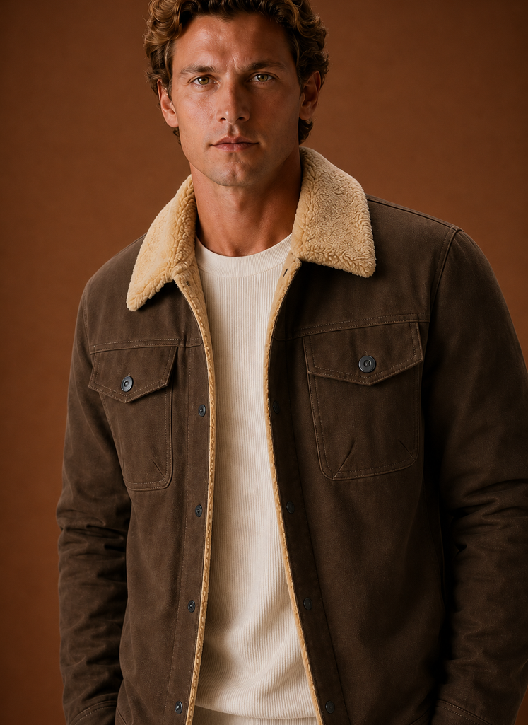 Chaqueta Sherpa para Hombre - Chaqueta Casual con Forro de Forro Polar | Areleon