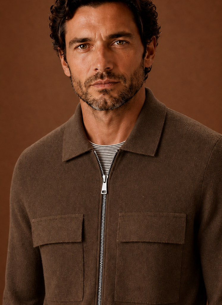 Chaqueta de punto para hombre con cremallera completa | Areleon