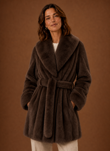 Abrigo Largo con Cinturón para Mujer - Parka de Invierno con Frontal Envolvente | Areleon