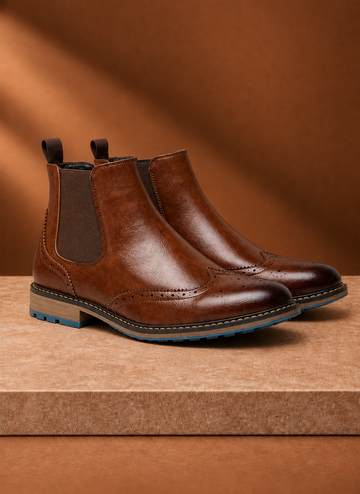 Botas Chelsea para Hombre - Botas de Vestir con Punta Brogue | Areleon