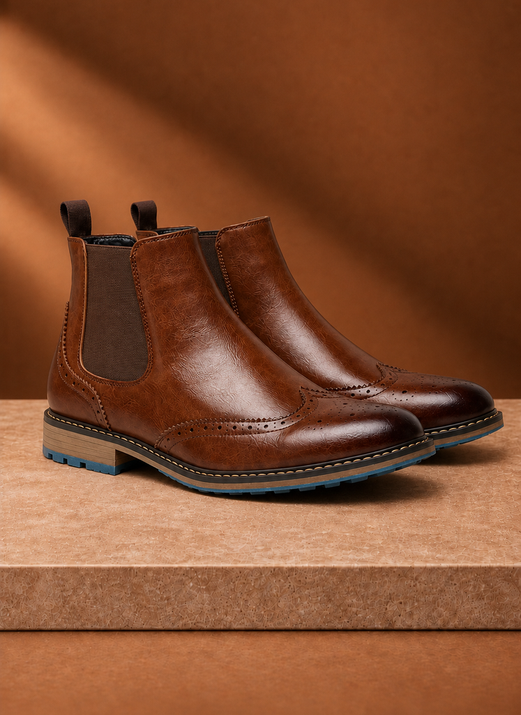Botas Chelsea para Hombre - Botas de Vestir con Punta Brogue | Areleon