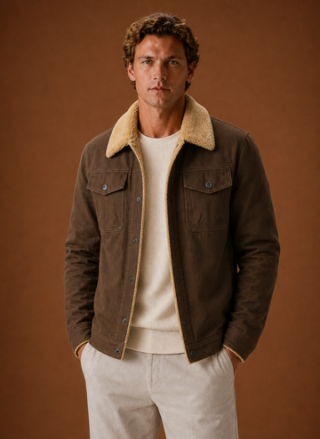 Chaqueta Sherpa para Hombre - Chaqueta Casual con Forro de Forro Polar | Areleon
