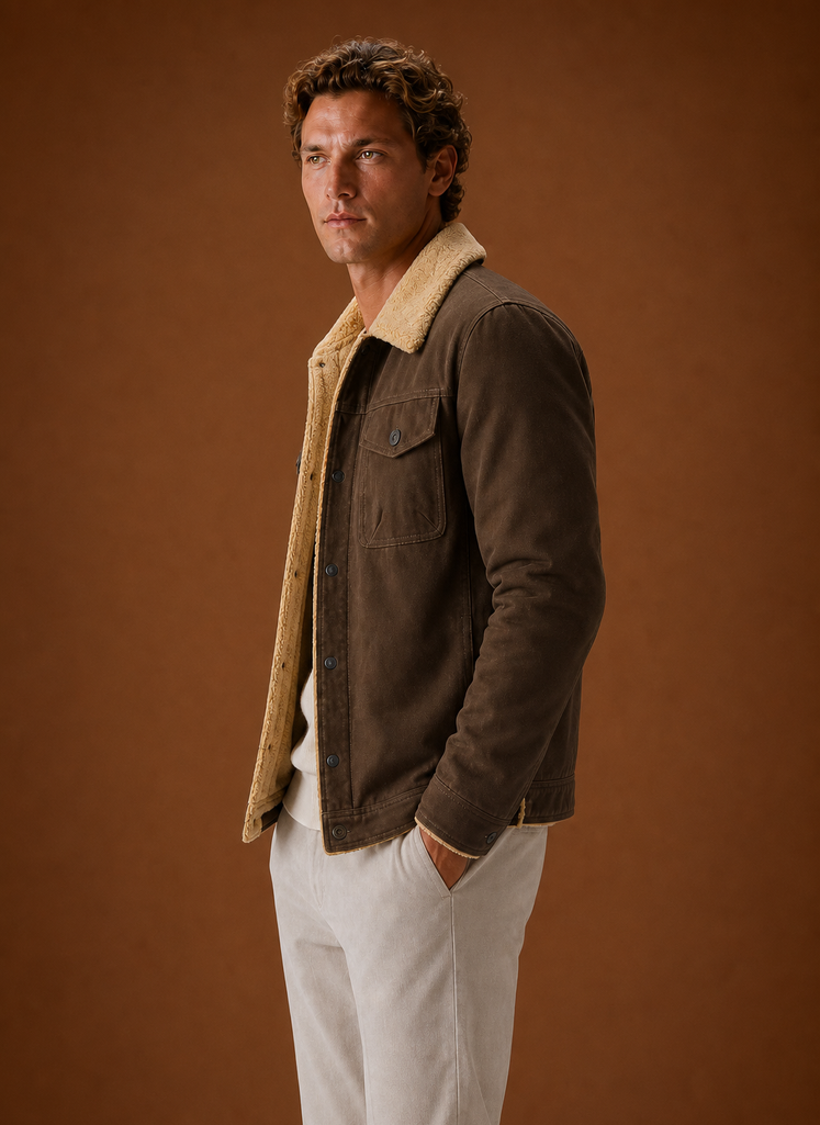 Chaqueta Sherpa para Hombre - Chaqueta Casual con Forro de Forro Polar | Areleon