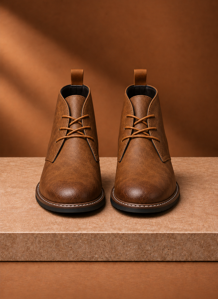 Botas Chukka de Cuero para Hombre - Botas de Tobillo con Cordones | Areleon