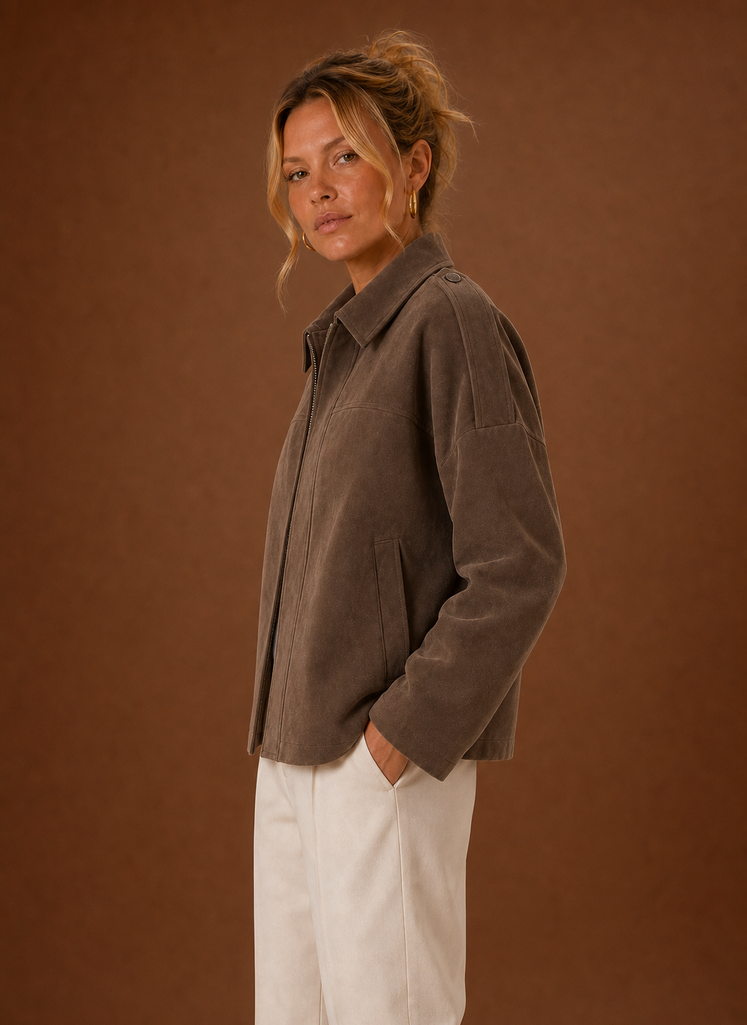 Chaqueta Oversized de Ante para Mujeres | Areleon