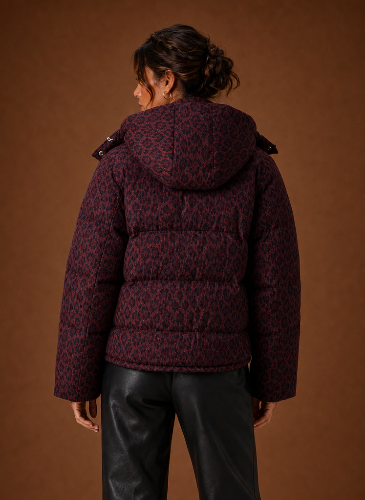 Chaqueta Puffer para Mujer - Abrigo Acolchado de Leopardo | Areleon