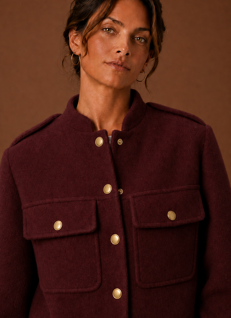 Chaqueta Cortada para Mujeres - Abrigo Corto con Botones | Areleon