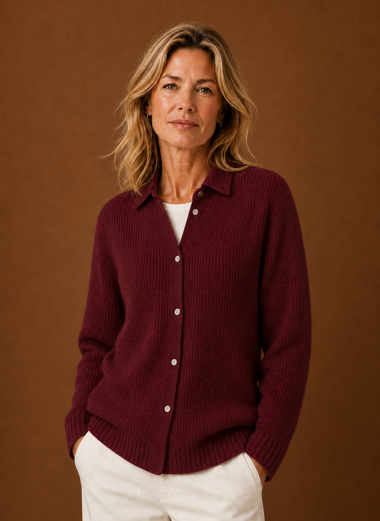 Cardigan de Punto para Mujer - Suéter con Botones en el Frente | Areleon