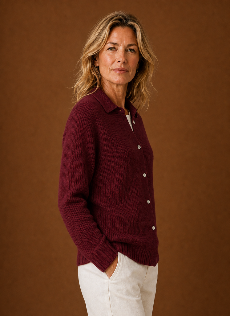 Cardigan de Punto para Mujer - Suéter con Botones en el Frente | Areleon
