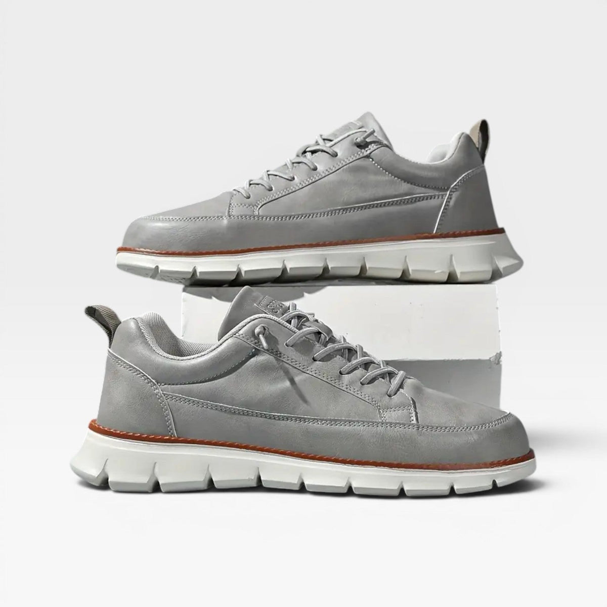 Zapatillas de Cuero Casual para Hombre – Zapatillas Diarias con Cordones y Amortiguación