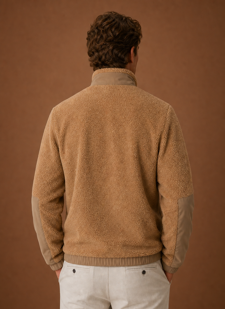 Chaqueta de Forro Sherpa para Hombre - Abrigo de Invierno con Cierre Completo | Areleon