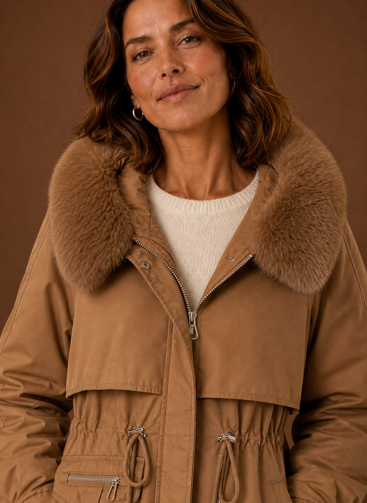 Chaqueta Parka para Mujer - Abrigo de Invierno con Capucha de Piel Sintética | Areleon