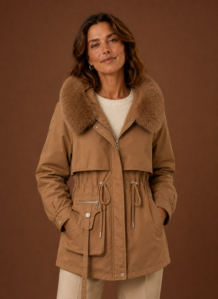 Chaqueta Parka para Mujer - Abrigo de Invierno con Capucha de Piel Sintética | Areleon