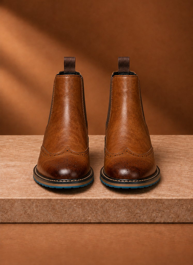 Botas Chelsea para Hombre - Botas de Vestir con Punta Brogue | Areleon