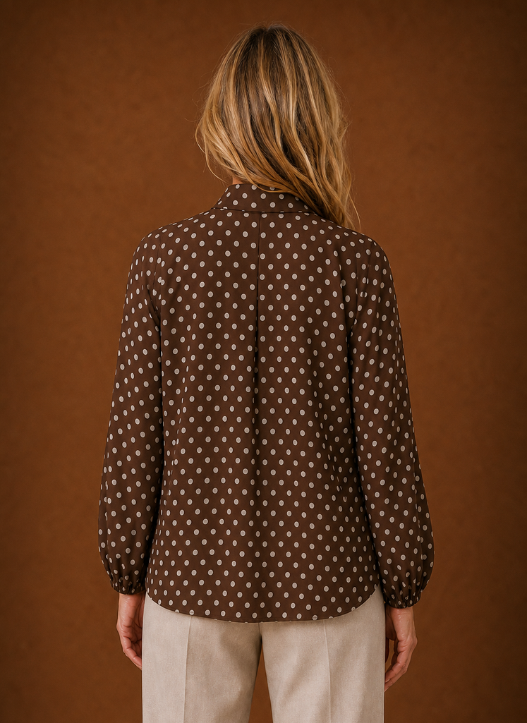 Blusa de Lunares para Mujeres - Top de Manga Larga | Areleon
