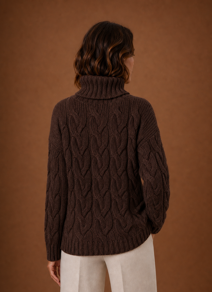 Suéter de Punto Trenzado para Mujer - Prenda de Punto Tipo Pullover | Areleon