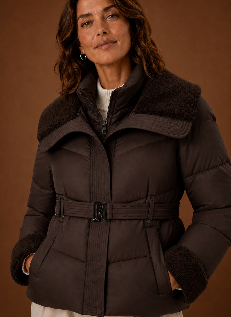 Chaqueta de Plumas para Mujeres - Abrigo de Invierno con Cinturón | Areleon