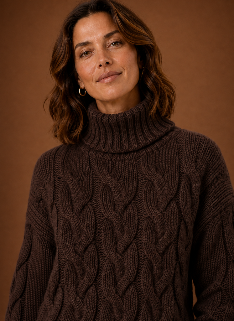 Suéter de Punto Trenzado para Mujer - Prenda de Punto Tipo Pullover | Areleon