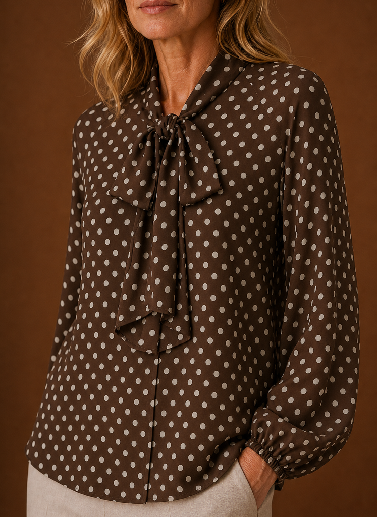 Blusa de Lunares para Mujeres - Top de Manga Larga | Areleon