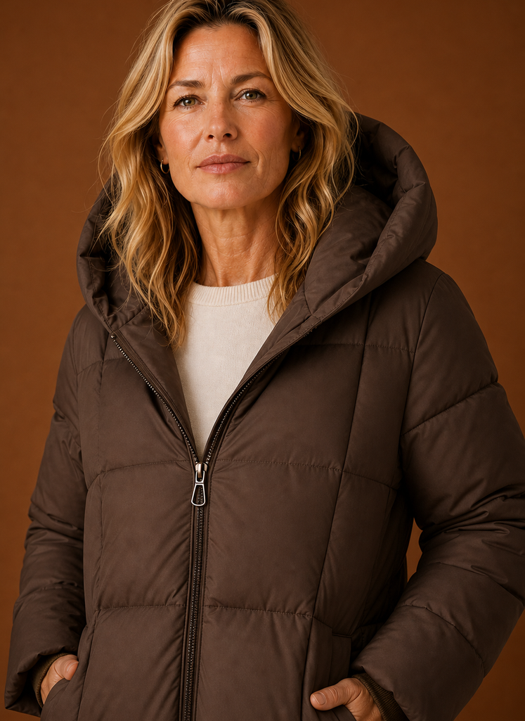 Chaqueta Acolchada para Mujeres - Abrigo Largo con Capucha para Invierno | Areleon