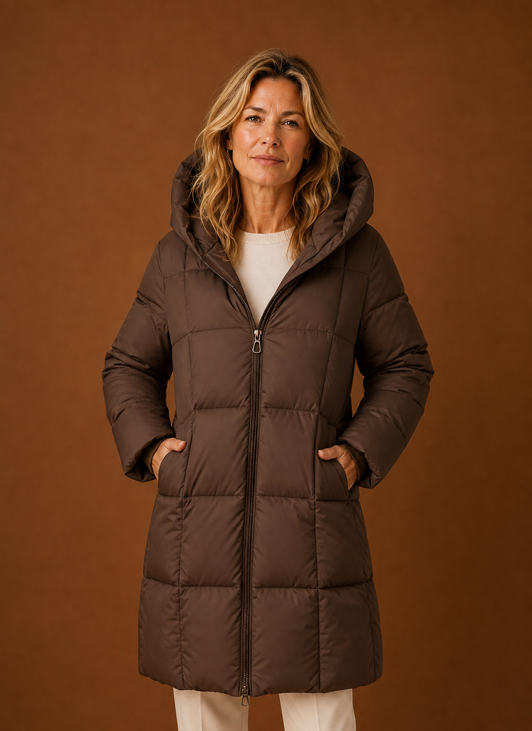 Chaqueta Acolchada para Mujeres - Abrigo Largo con Capucha para Invierno | Areleon