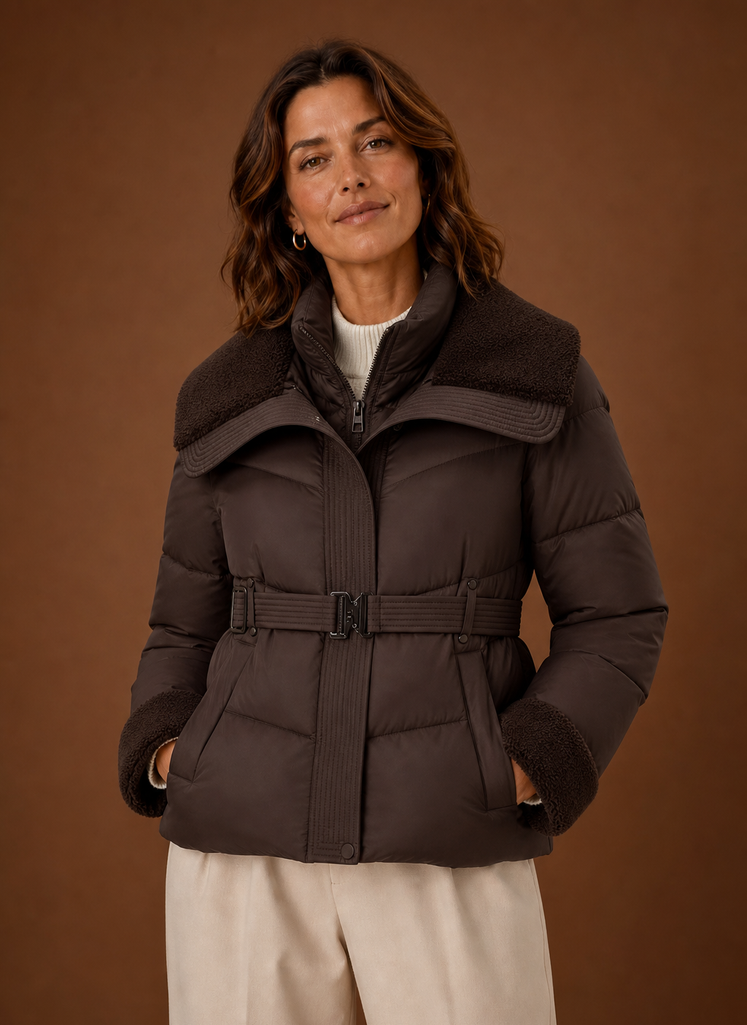 Chaqueta de Plumas para Mujeres - Abrigo de Invierno con Cinturón | Areleon