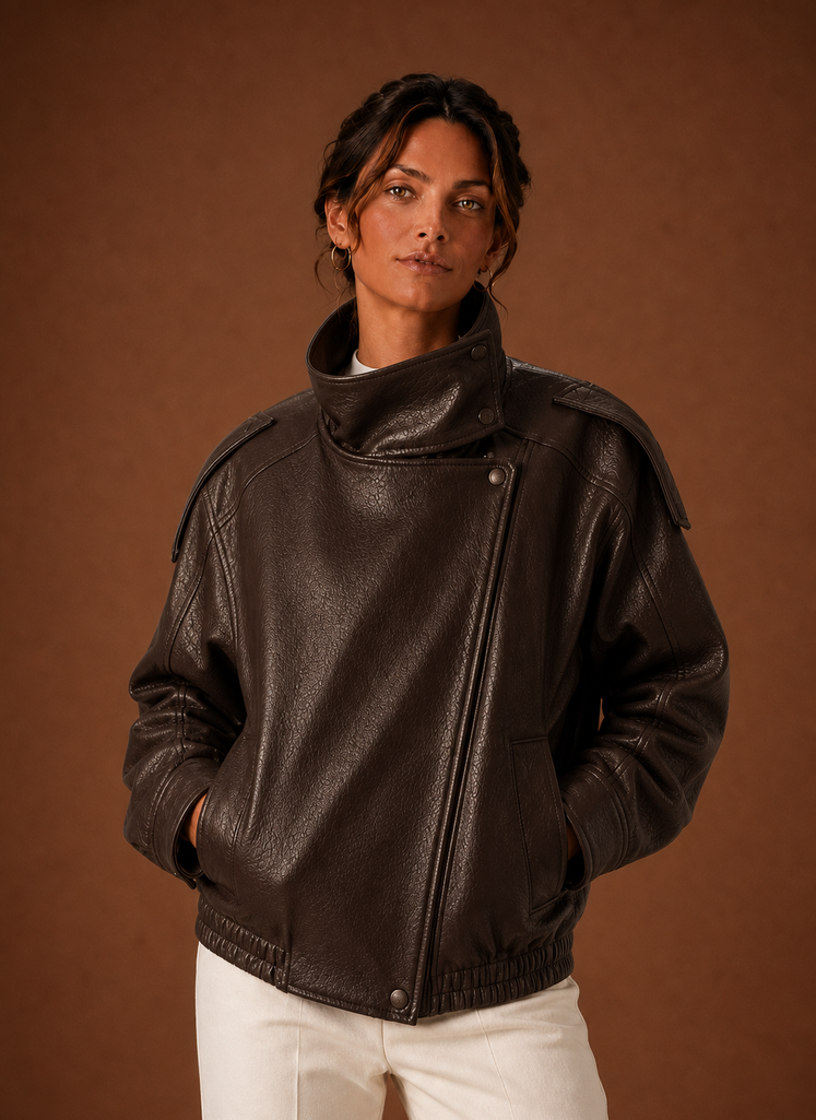 Chaqueta Casual para Mujeres - Chaqueta con Cuello de Embudo | Areleon