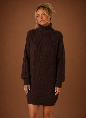 Vestido de Suéter de Cuello Alto para Mujer - Vestido de Punto | Areleon