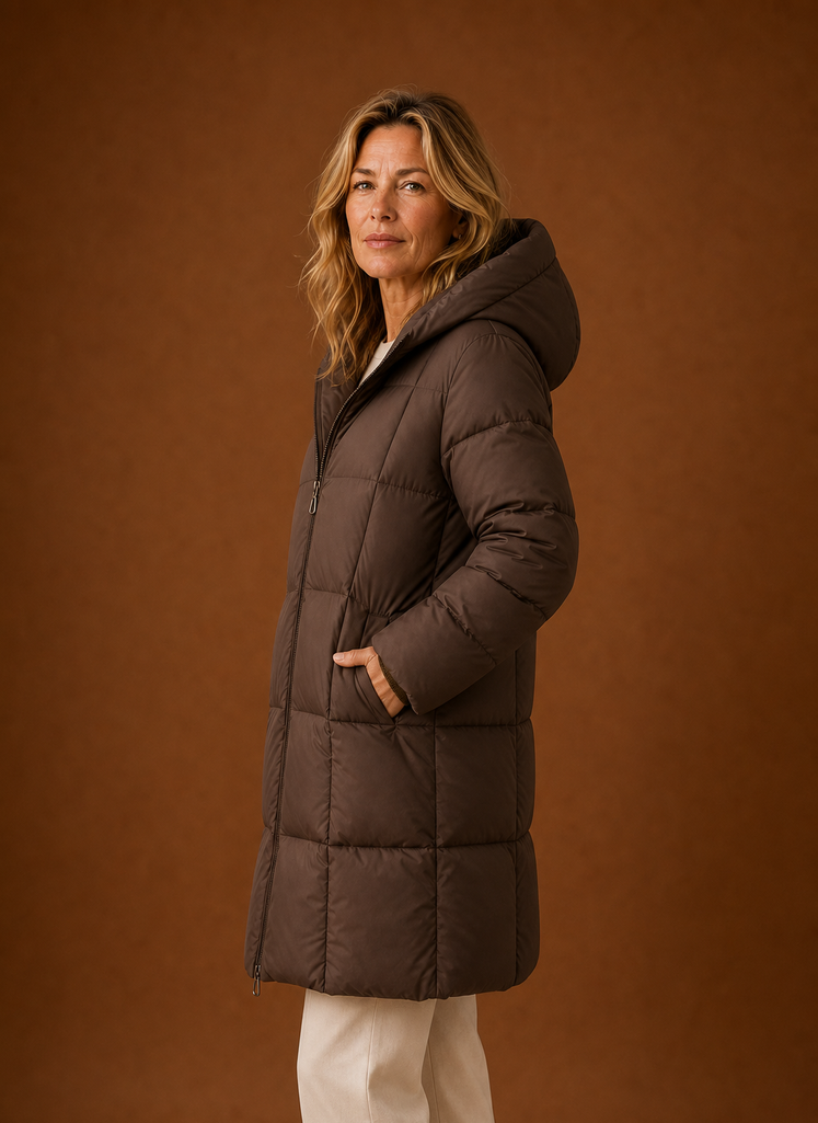 Chaqueta Acolchada para Mujeres - Abrigo Largo con Capucha para Invierno | Areleon
